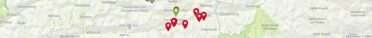 Kartenansicht für Apotheken-Notdienste in der Nähe von Flachau (Sankt Johann im Pongau, Salzburg)